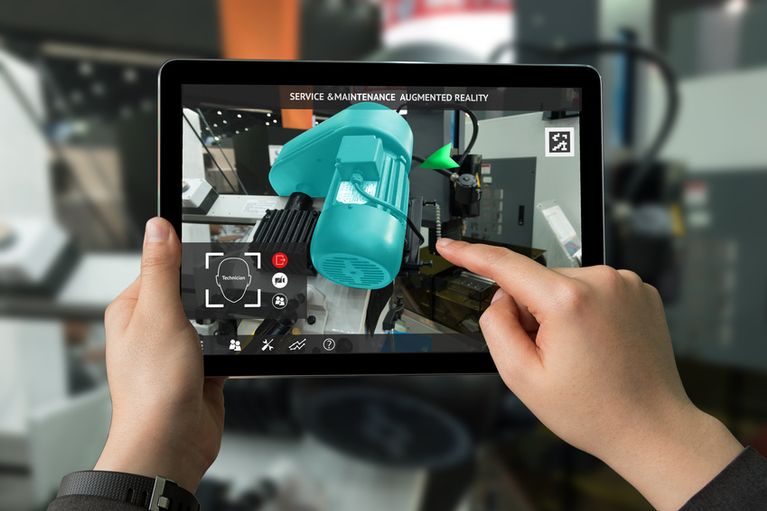 3D-Visualisierung auf dem Tablet in der Fabrik